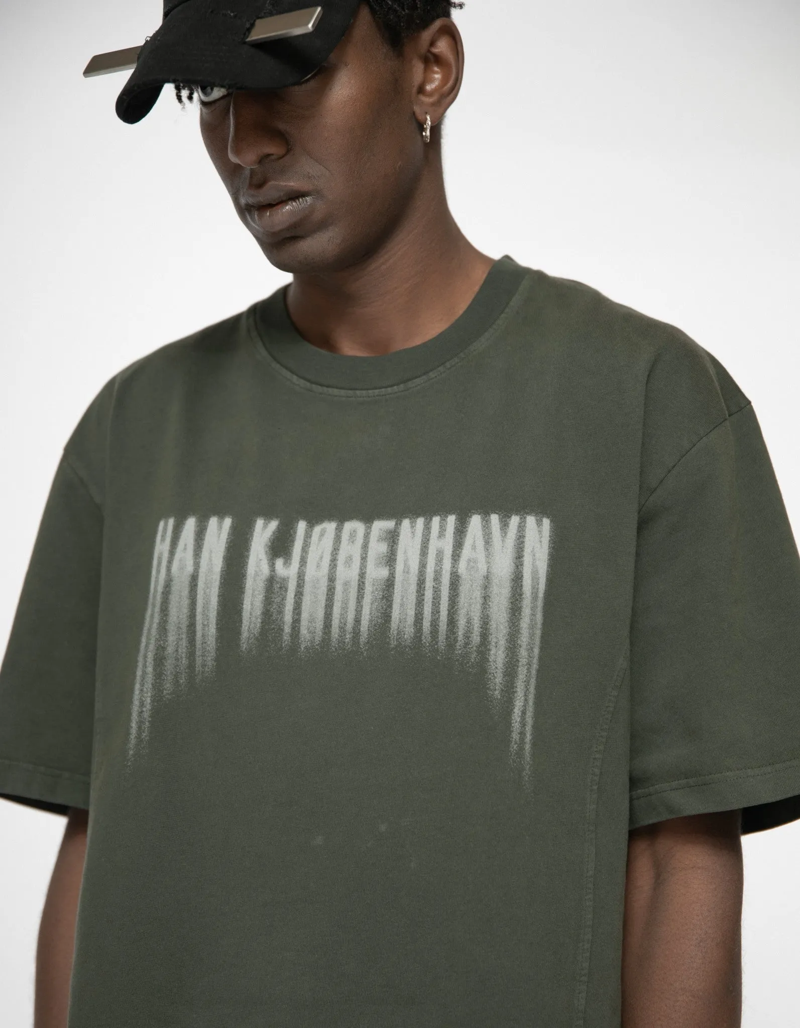 Faded Logo Boxy Tee SS - Dark Green sold by Han Kjøbenhavn product image thumbnail 2