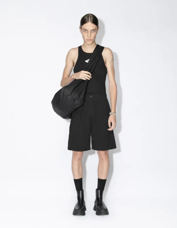 Cotton Wide Leg Shorts - Black sold by Han Kjøbenhavn