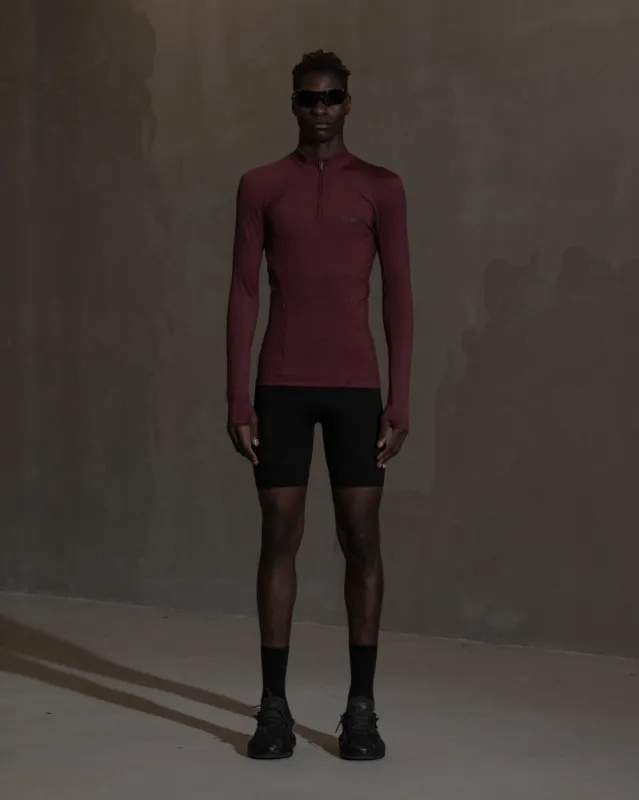 Technical Zip Long Sleeve Top - Blood Red sold by Han Kjøbenhavn