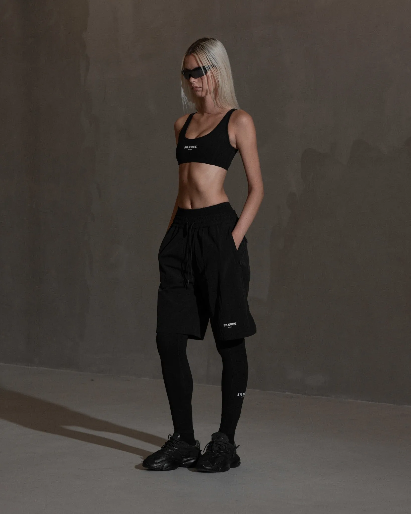Silence Technical Crop Top - Anthracite Black sold by Han Kjøbenhavn