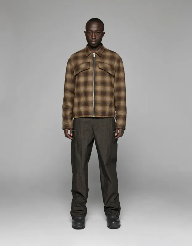Padded Checked Overshirt - Dark brown made by Han Kjøbenhavn