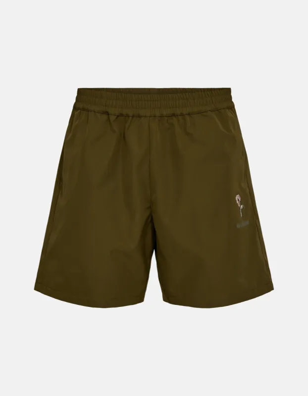 Roots Relaxed Track Shorts - Green sold by Han Kjøbenhavn