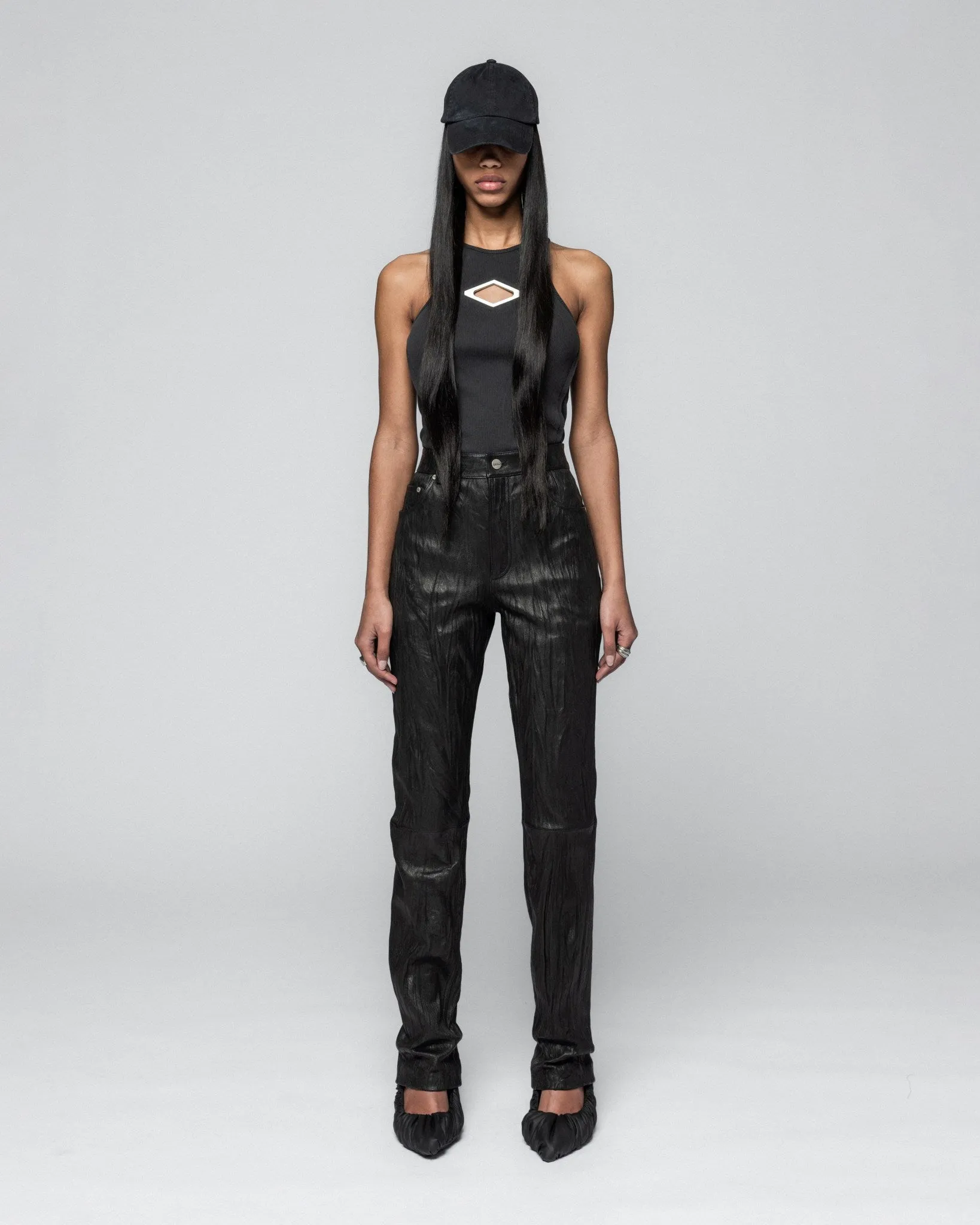 Diamond Rib Tank Jersey - Washed Black sold by Han Kjøbenhavn