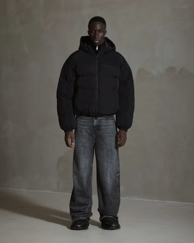 Hooded Puffer Jacket - Anthracite Black made by Han Kjøbenhavn