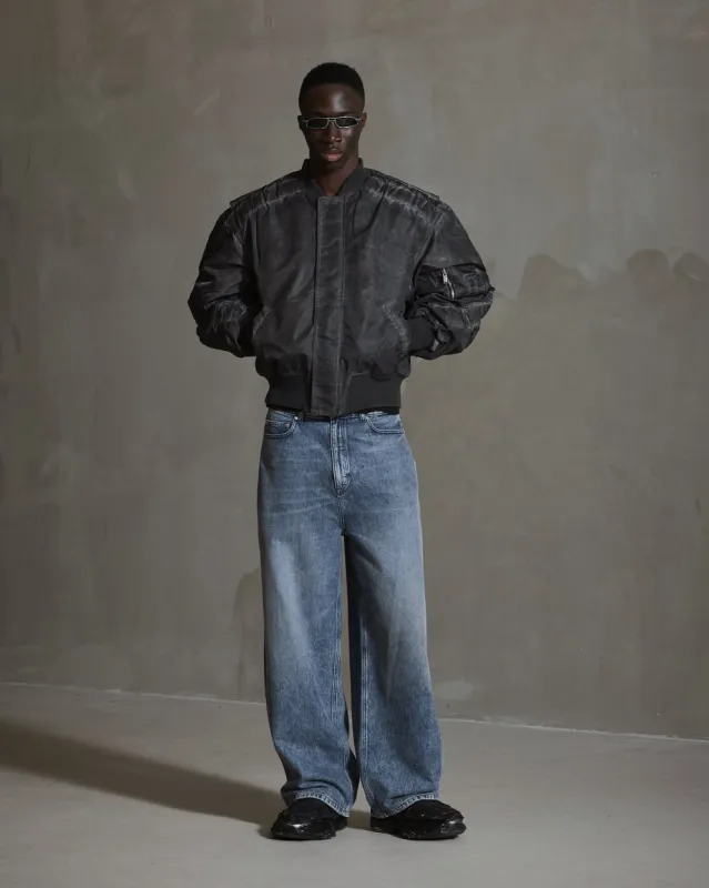 Oversized Padded Bomber Jacket - Ash Grey sold by Han Kjøbenhavn