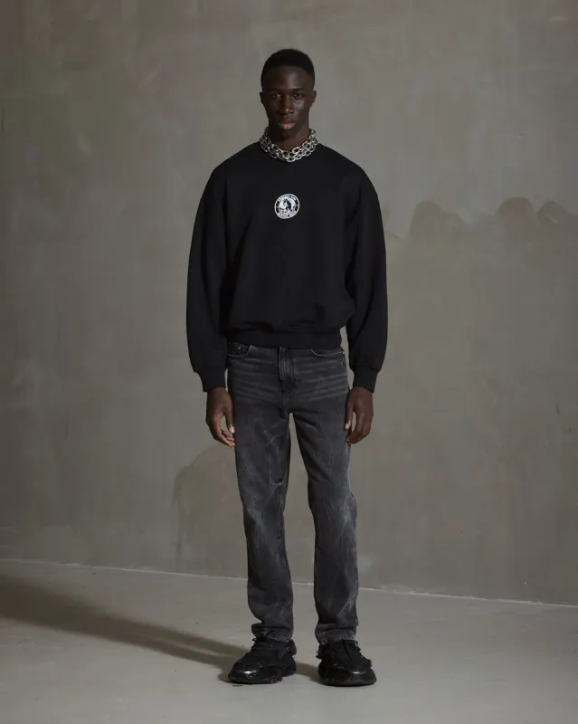 Officer Printed Crewneck - Anthracite Black sold by Han Kjøbenhavn