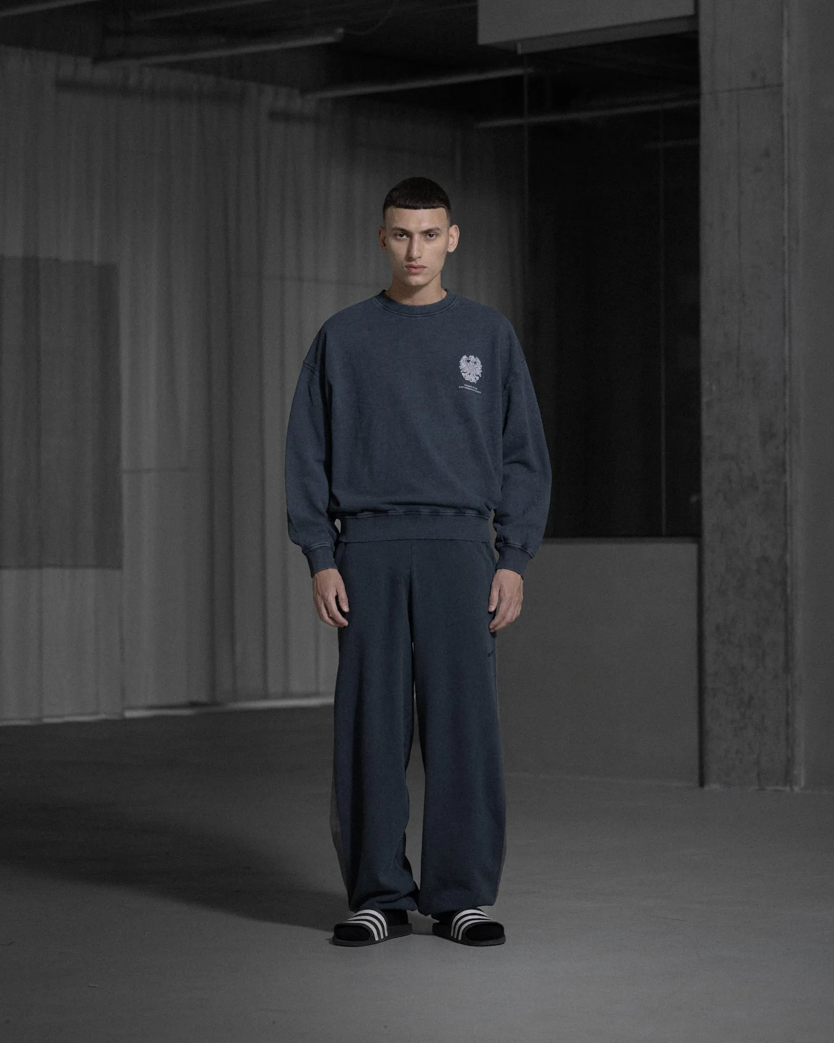 Monogram Printed Crewneck - Black sold by Han Kjøbenhavn