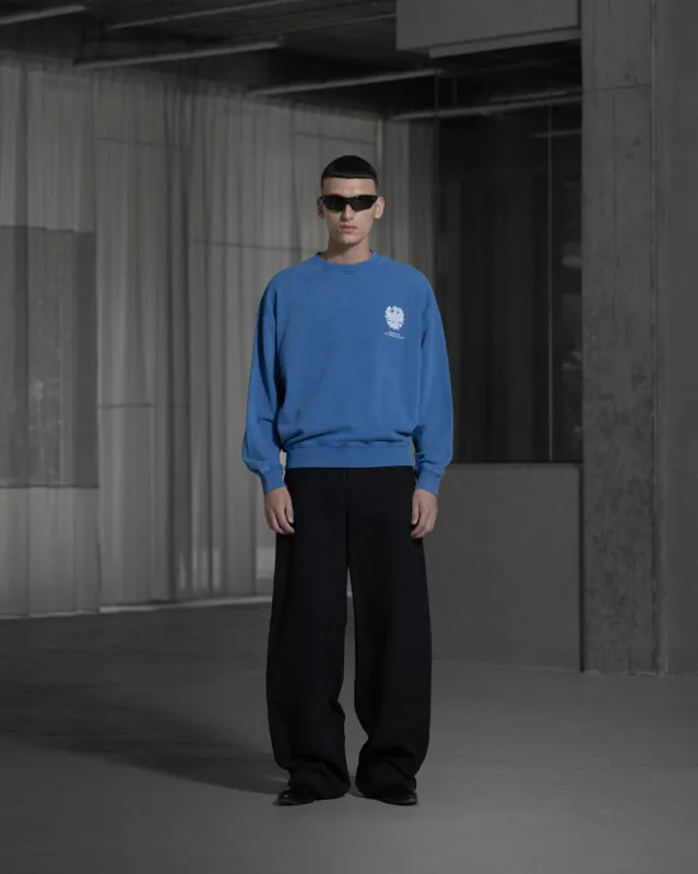 Monogram Printed Crewneck - Royal Blue sold by Han Kjøbenhavn