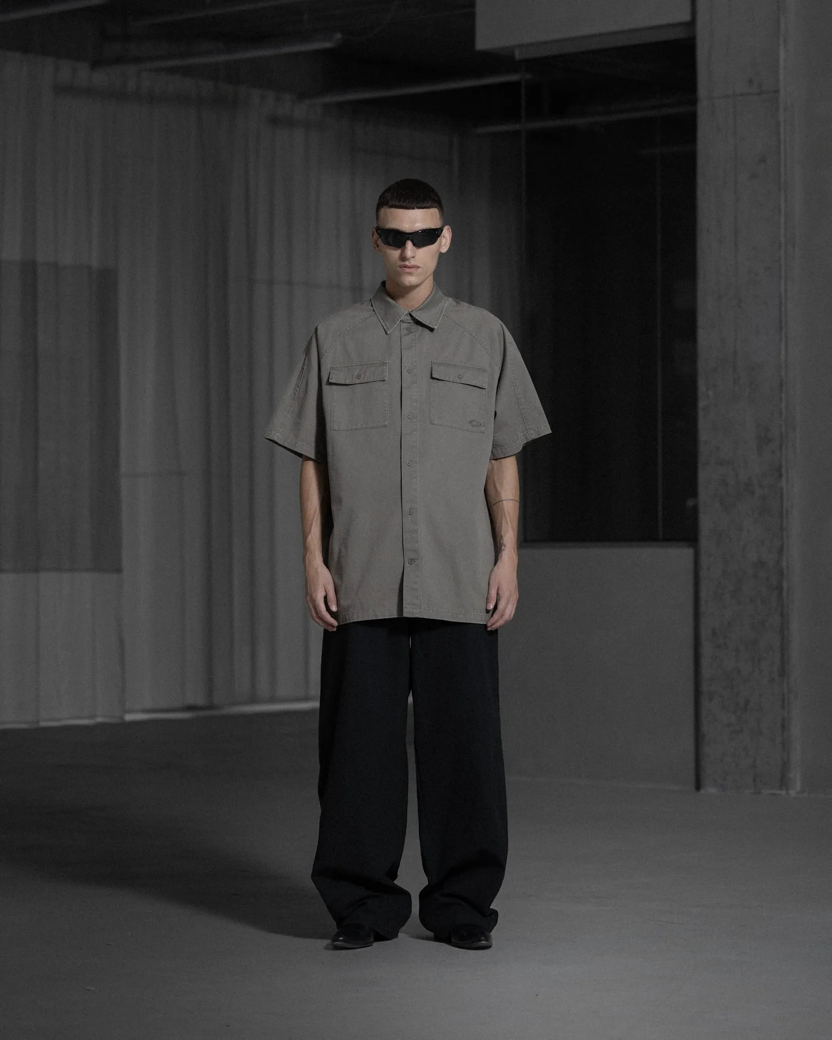 Oversized Washed Shirt SS - Grey sold by Han Kjøbenhavn