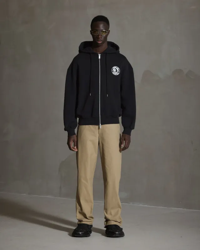 Officer Printed Hoodie - Anthracite Black sold by Han Kjøbenhavn