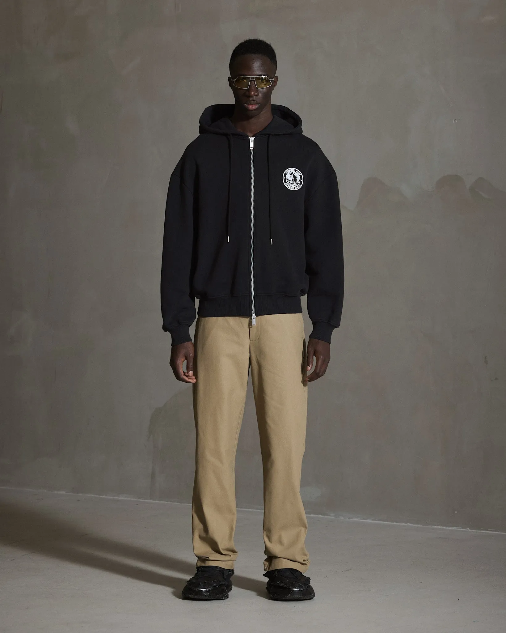 Officer Printed Hoodie - Anthracite Black sold by Han Kjøbenhavn