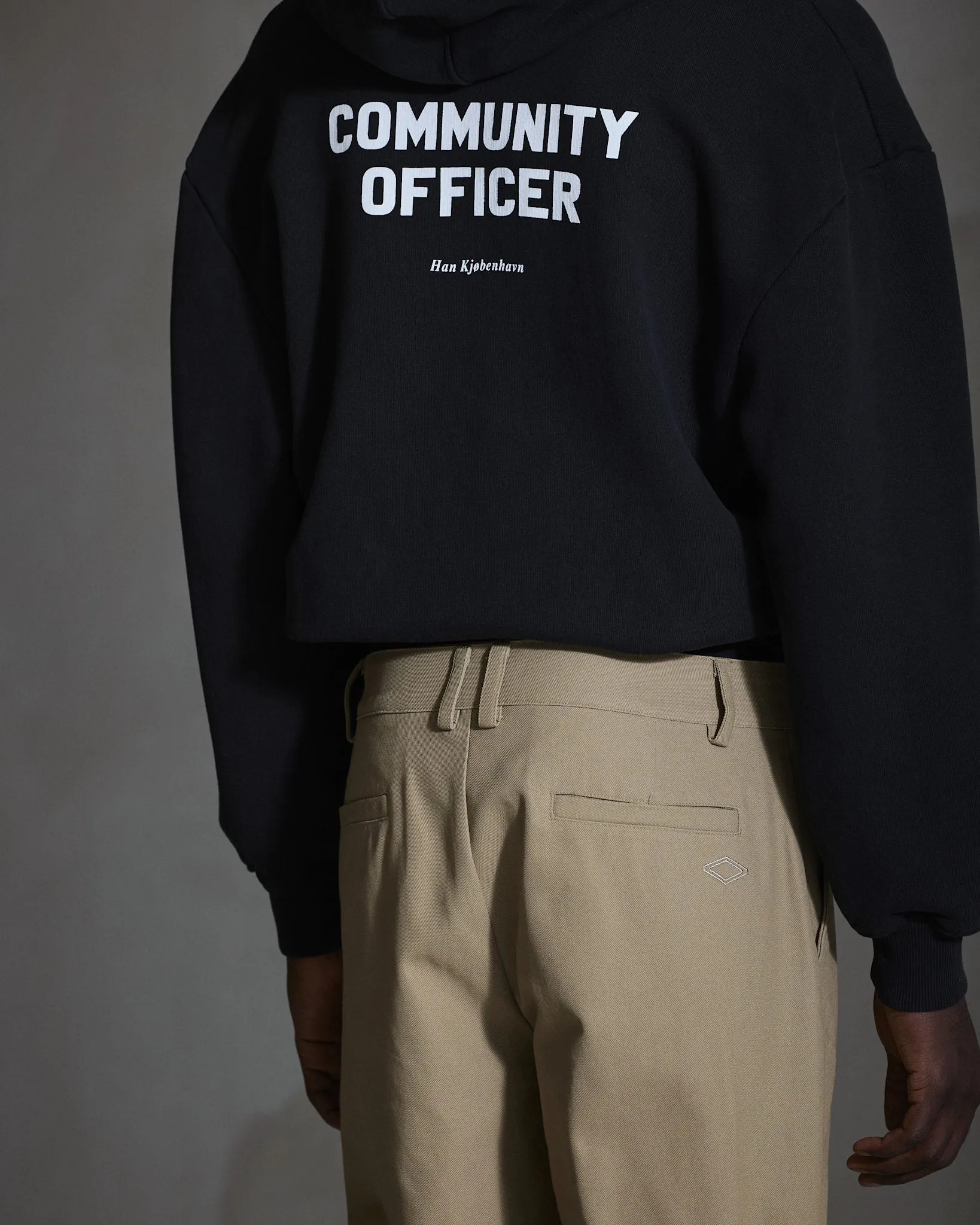 Officer Printed Hoodie - Anthracite Black sold by Han Kjøbenhavn product image thumbnail 4