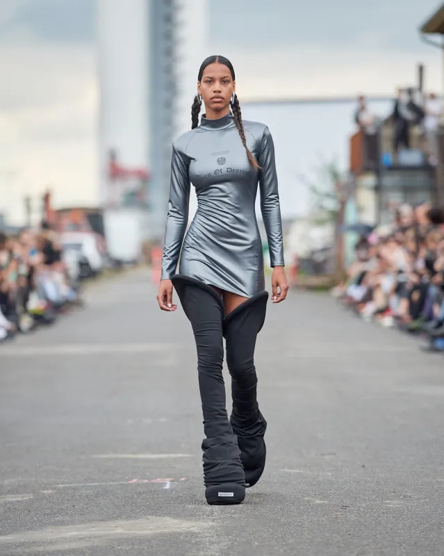 Rubber Mini Dress - Dark Grey sold by Han Kjøbenhavn