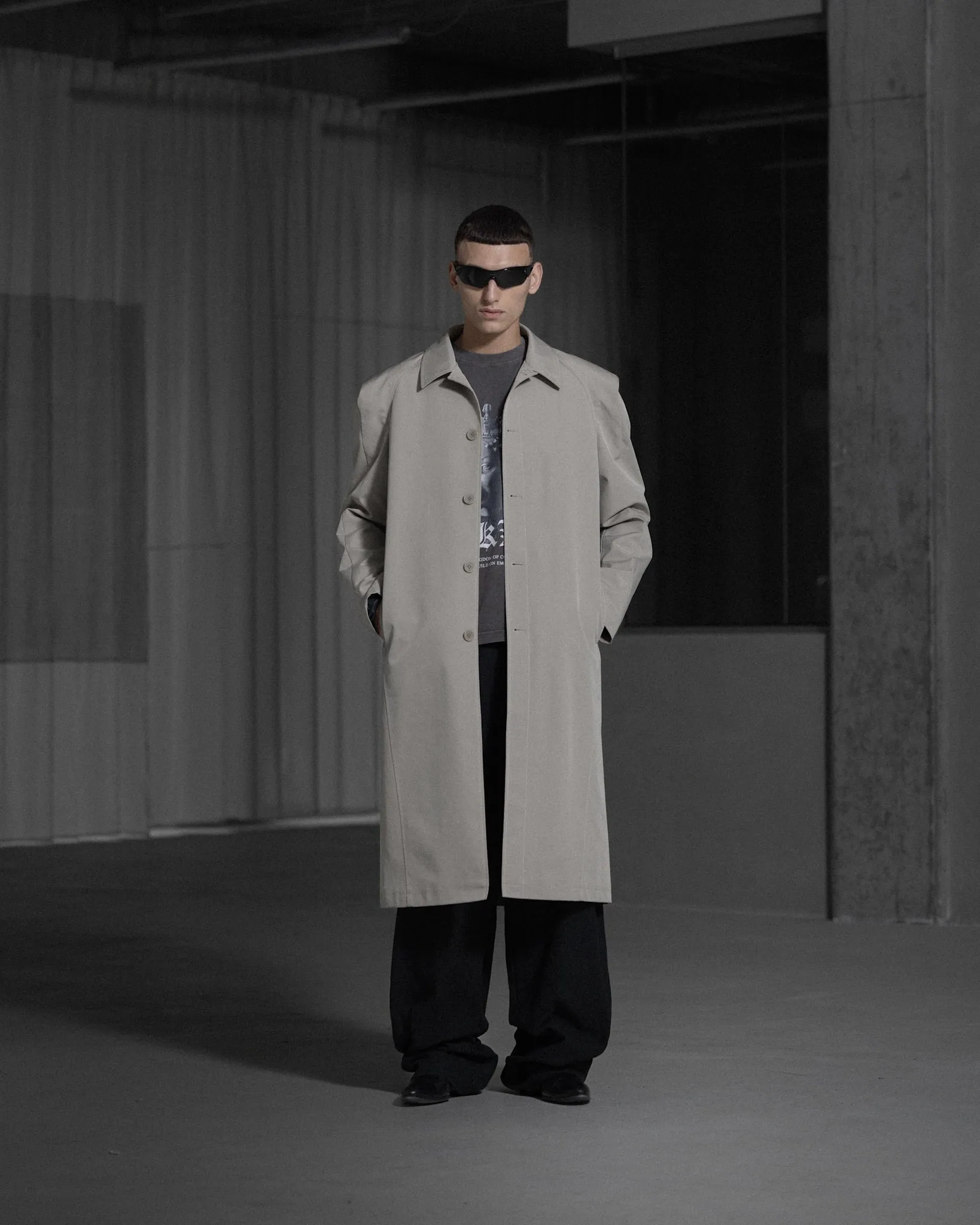 Technical Long Coat - Stone Grey sold by Han Kjøbenhavn