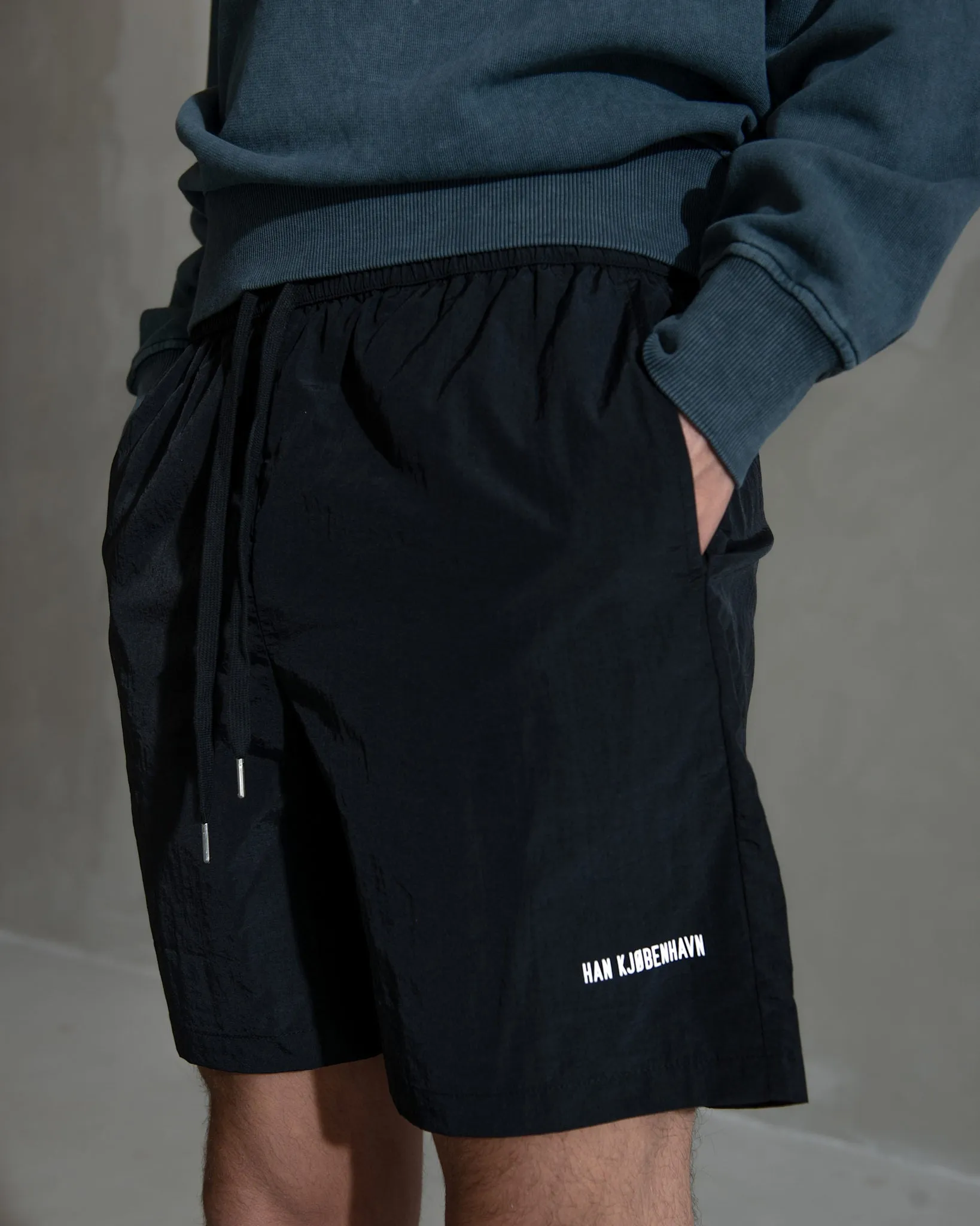 Nylon Track Shorts - Black sold by Han Kjøbenhavn product image thumbnail 3