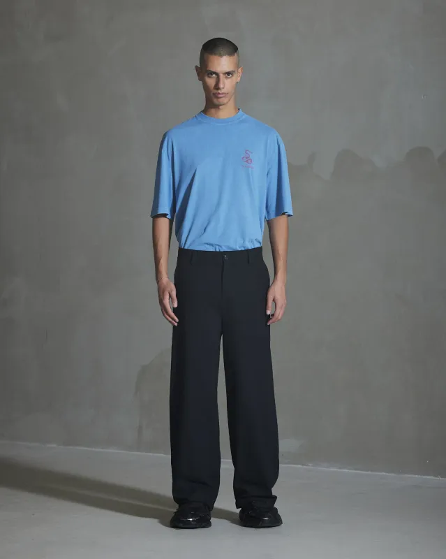 Wide-leg Cotton Trousers - Anthracite Black sold by Han Kjøbenhavn