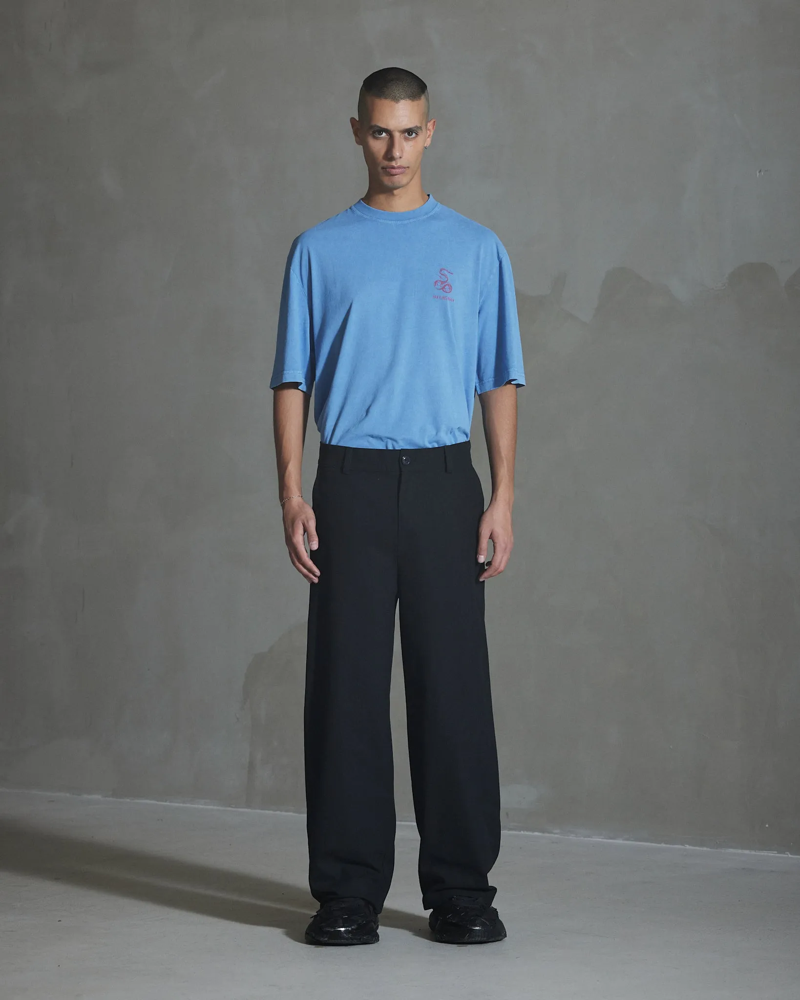 Wide-leg Cotton Trousers - Anthracite Black sold by Han Kjøbenhavn