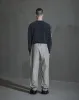 Straight Leg Canvas Trousers - Warm Light Grey sold by Han Kjøbenhavn