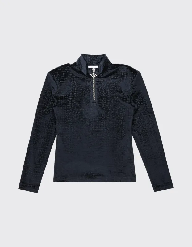 Second Life Velvet Half Zip / L sold by Han Kjøbenhavn