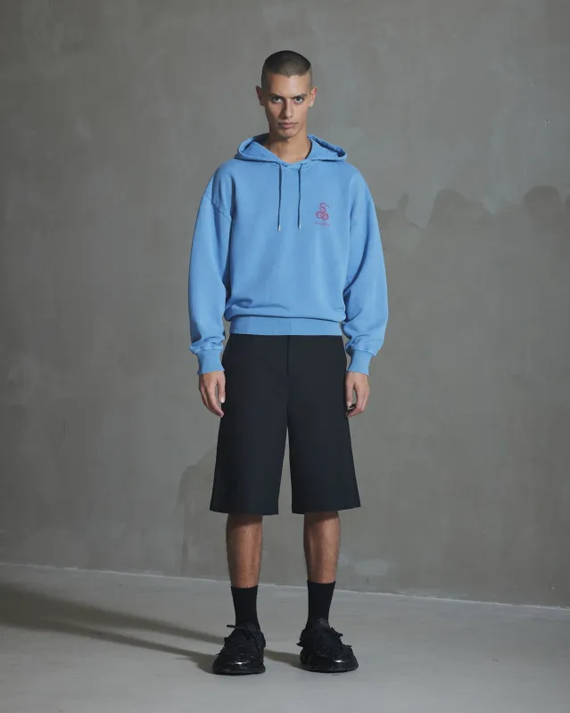 Snake Logo Oversized Hoodie - Dusty Blue sold by Han Kjøbenhavn
