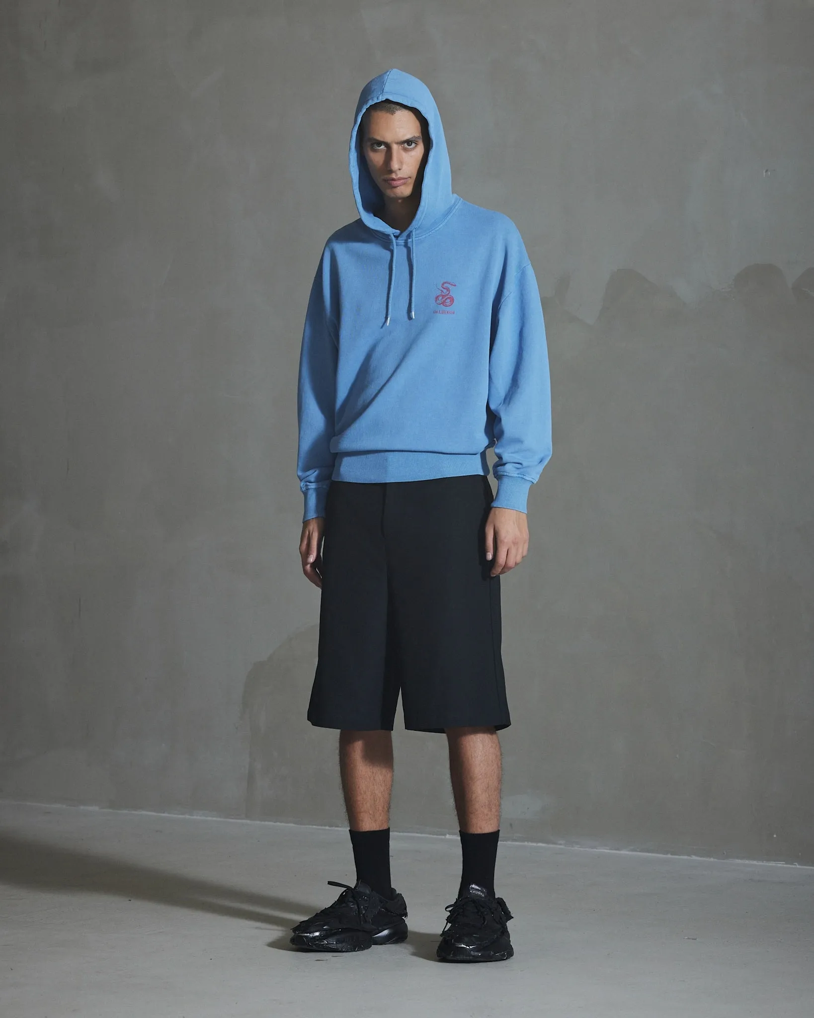 Snake Logo Oversized Hoodie - Dusty Blue sold by Han Kjøbenhavn product image thumbnail 3