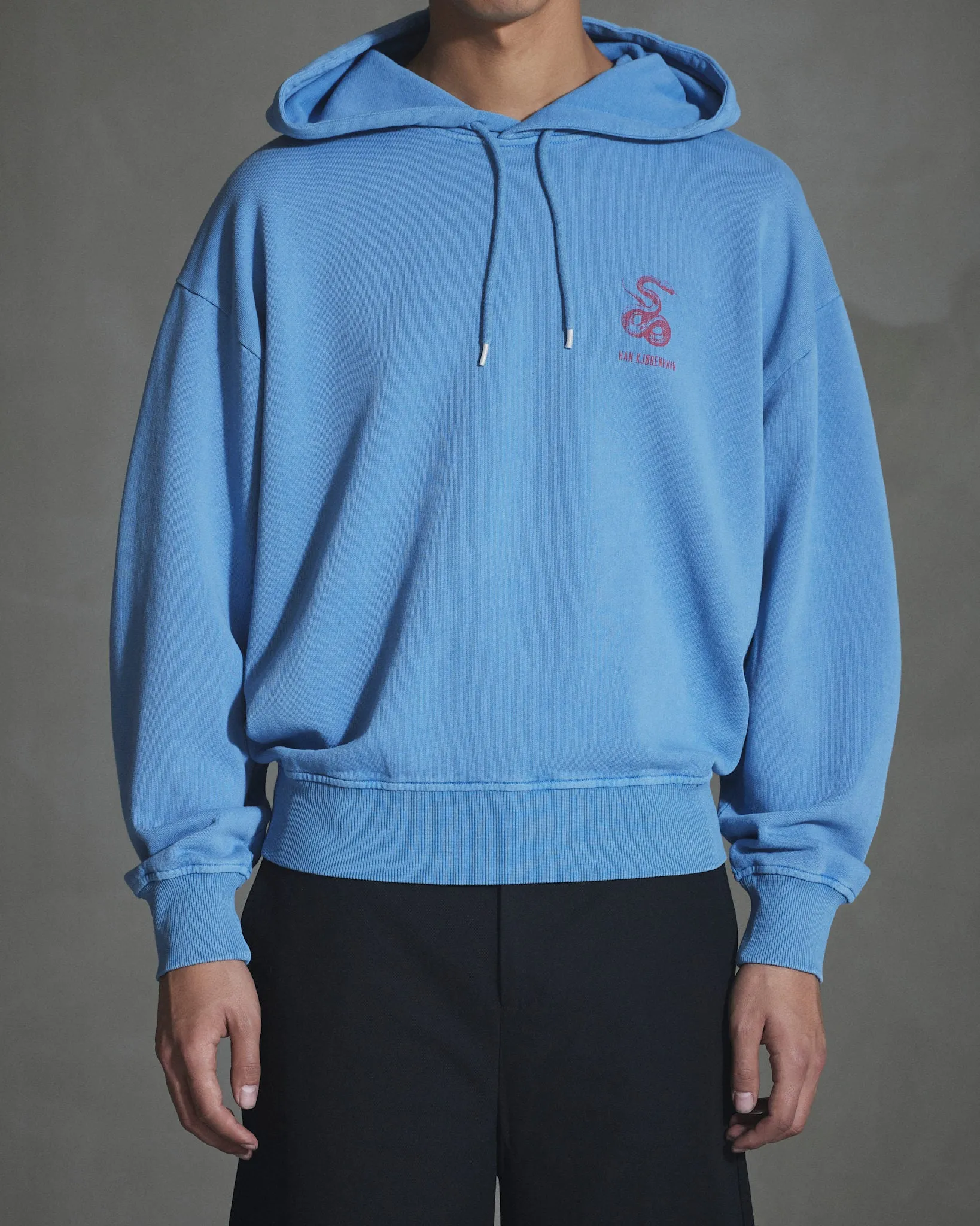 Snake Logo Oversized Hoodie - Dusty Blue sold by Han Kjøbenhavn product image thumbnail 4