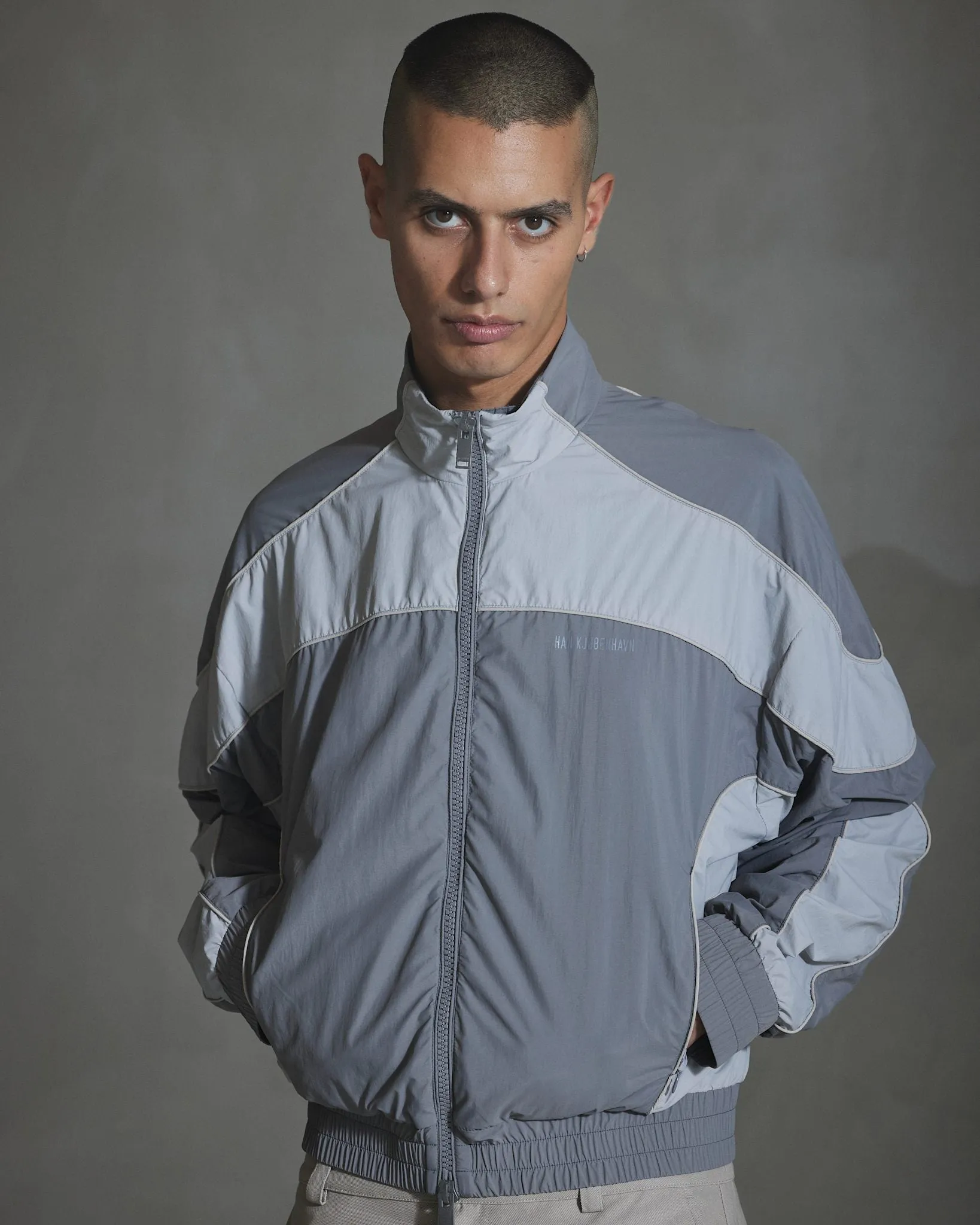 Panelled Track Jacket - Warm Grey sold by Han Kjøbenhavn product image thumbnail 3