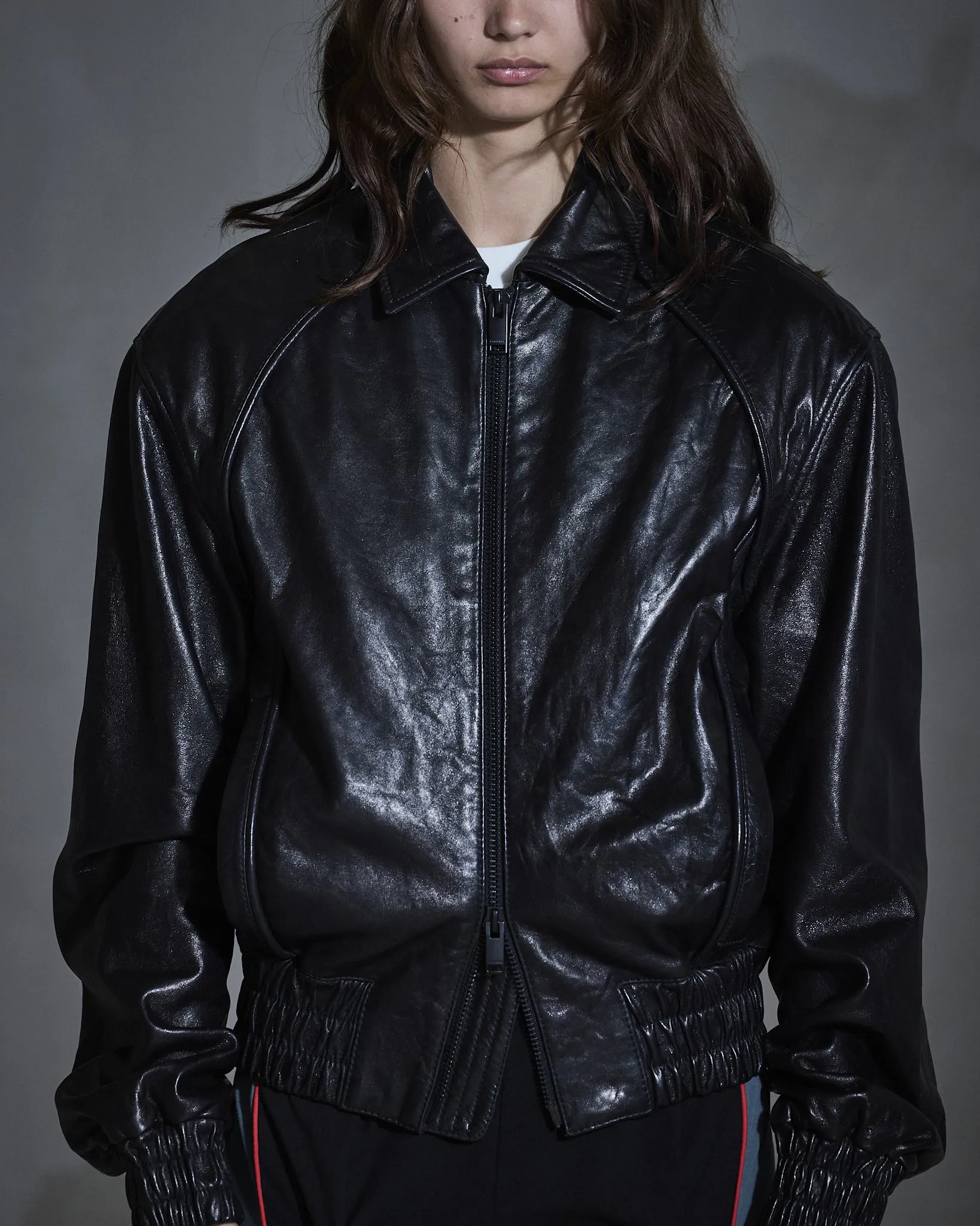 Crunch Leather Biker Jacket - Black sold by Han Kjøbenhavn product image thumbnail 3