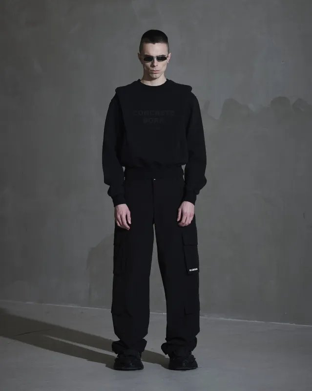 Collared crewneck - Black sold by Han Kjøbenhavn