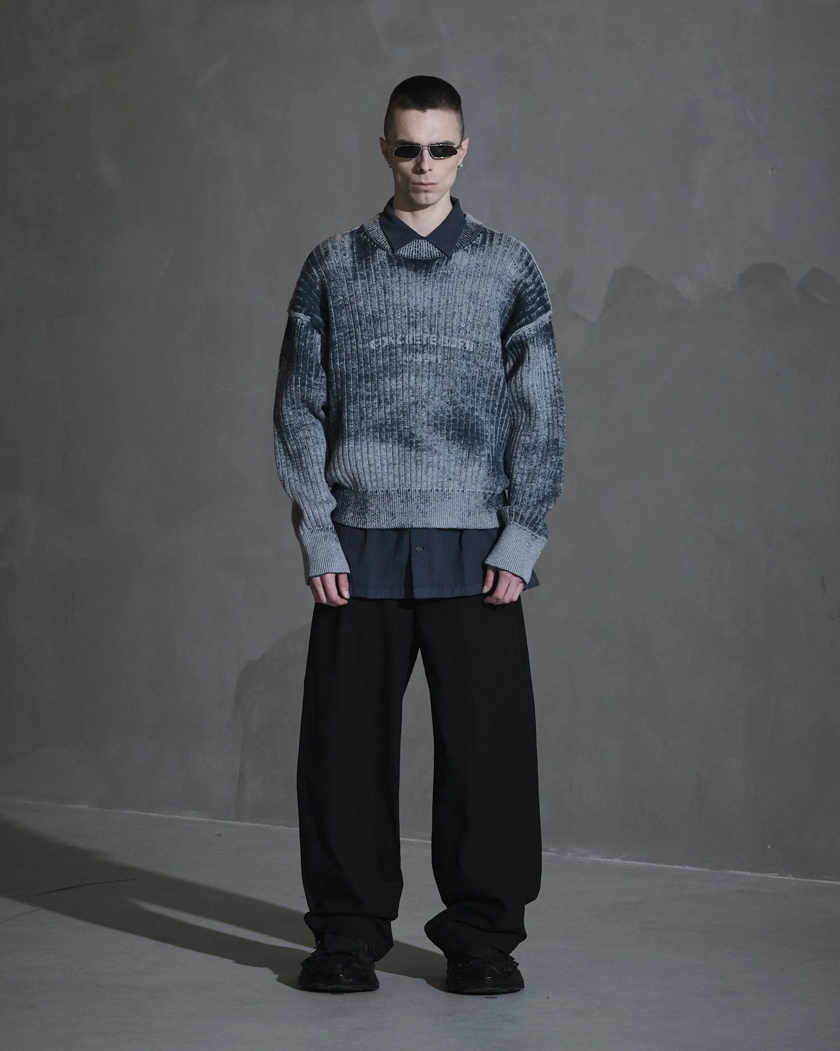 Printed Rib Knit - Dusty grey sold by Han Kjøbenhavn