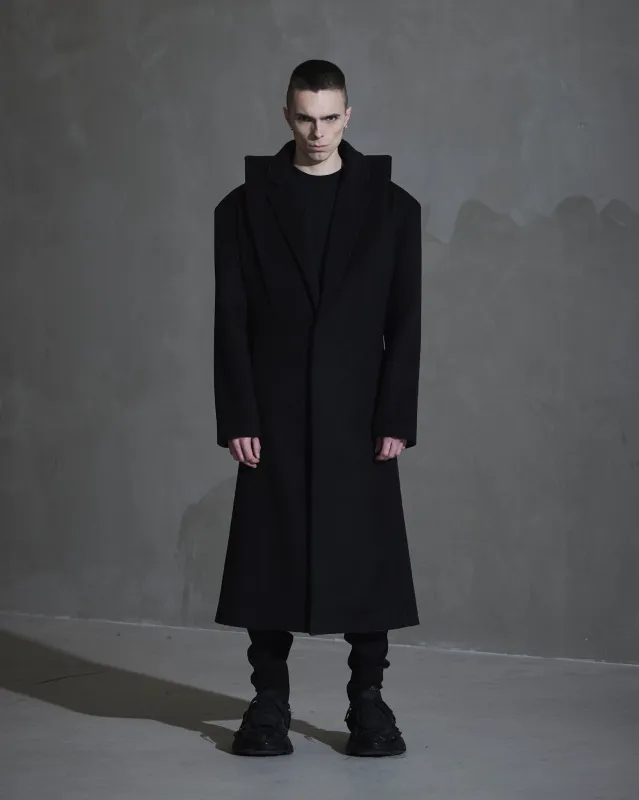 Collared Coat - Black sold by Han Kjøbenhavn