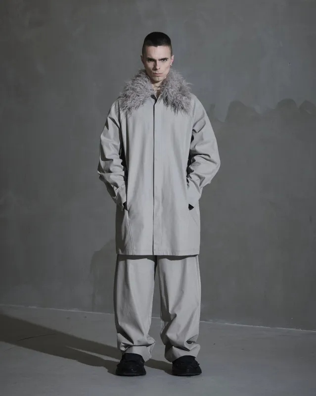 Faux Fur Collared Shirt - Rock Grey sold by Han Kjøbenhavn