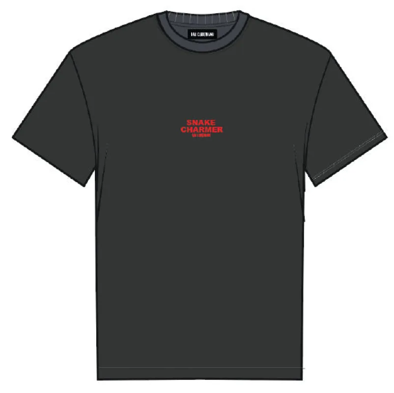 Snake Embroidery Oversized Tee - Black sold by Han Kjøbenhavn