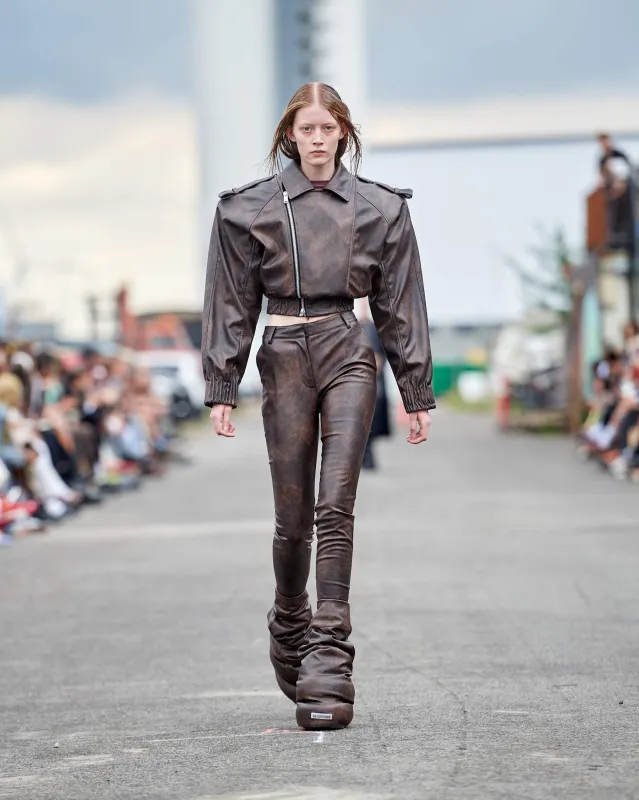 Faux Leather Trousers - Warm Brown sold by Han Kjøbenhavn