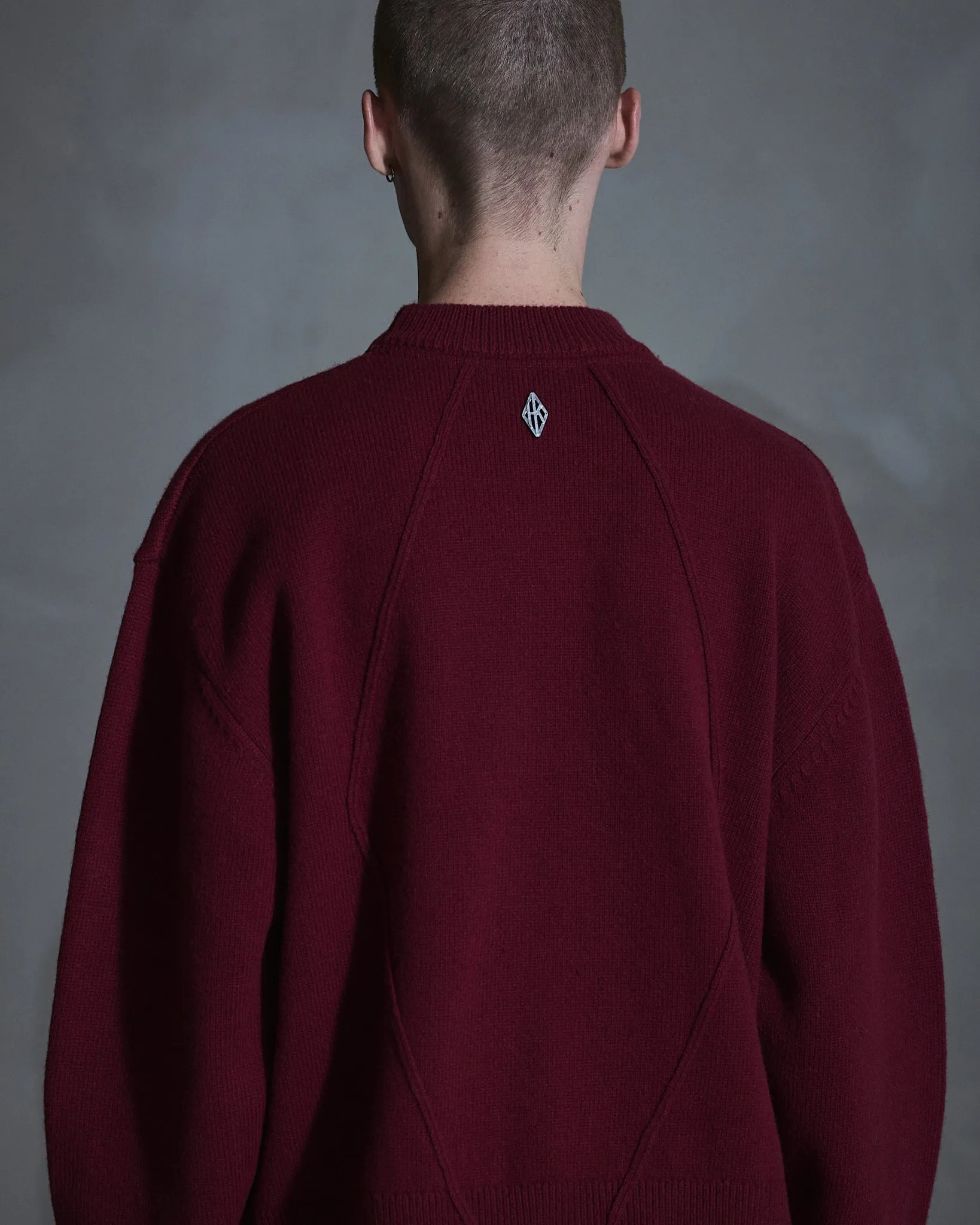 Diamond Seam Crewneck - Burgundy sold by Han Kjøbenhavn product image thumbnail 4