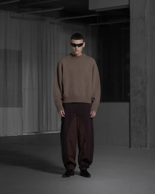 Diamond Seam Crewneck - Coffe Brown sold by Han Kjøbenhavn