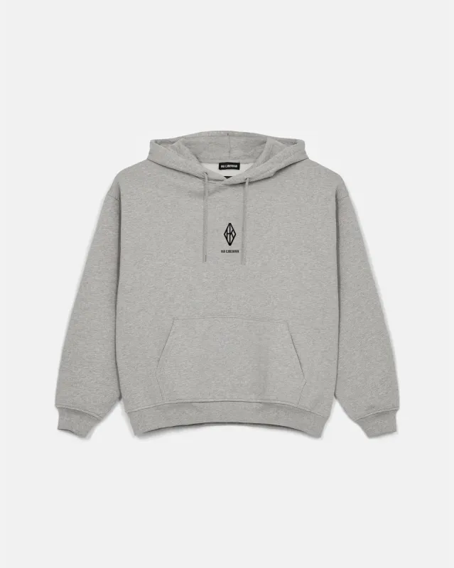 Diamond Loose Hoodie - Grey Melange sold by Han Kjøbenhavn