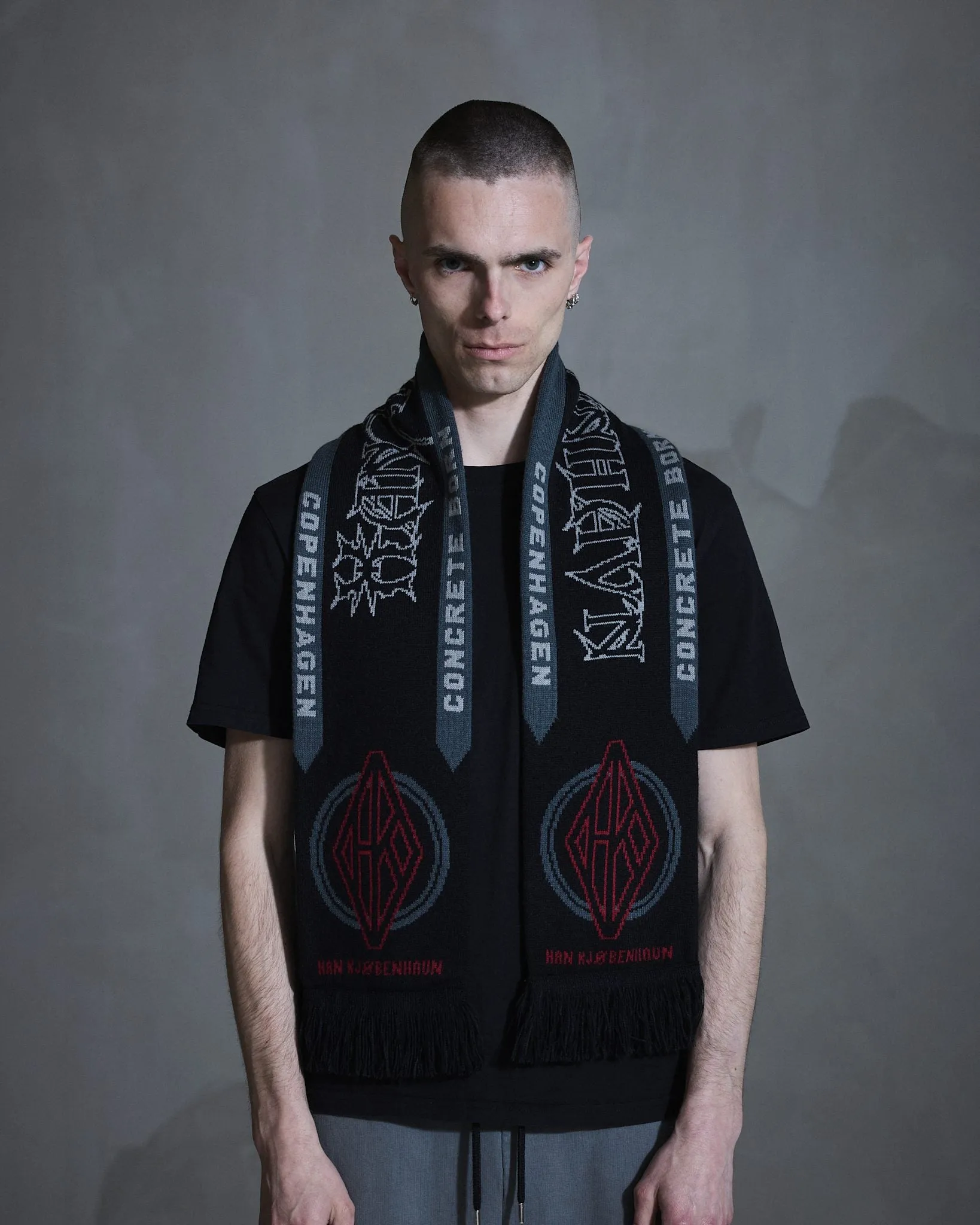 Diamond Football Scarf - Black sold by Han Kjøbenhavn