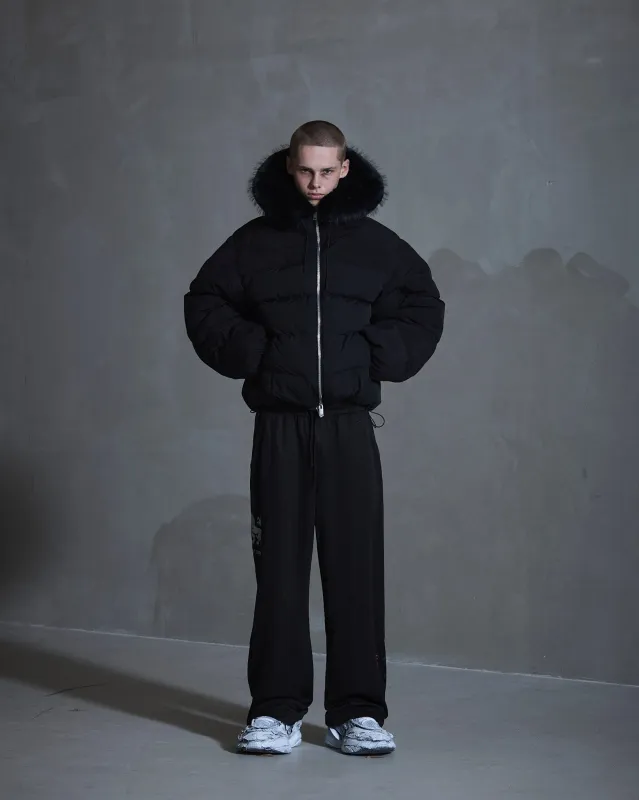 Hooded Puffer Jacket - Black sold by Han Kjøbenhavn