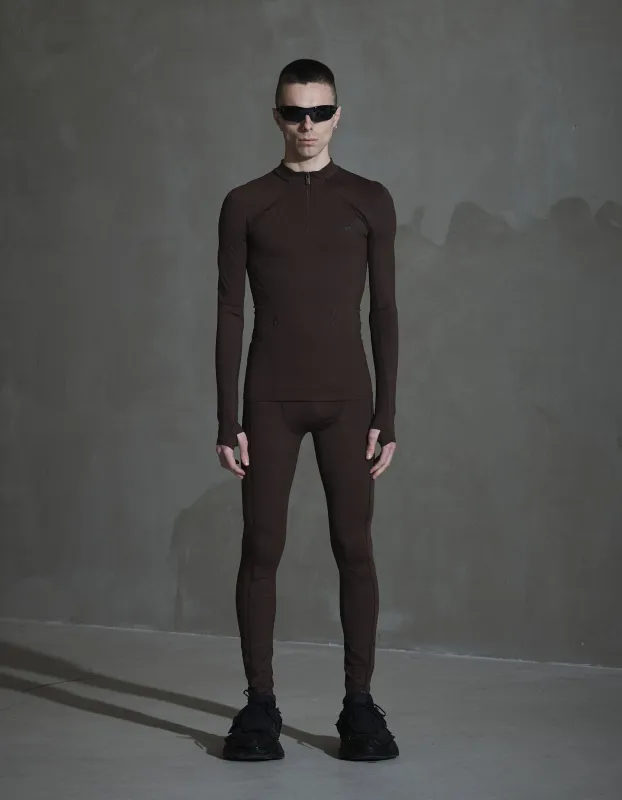 Silence Technical Half Zip - Coffe Brown sold by Han Kjøbenhavn