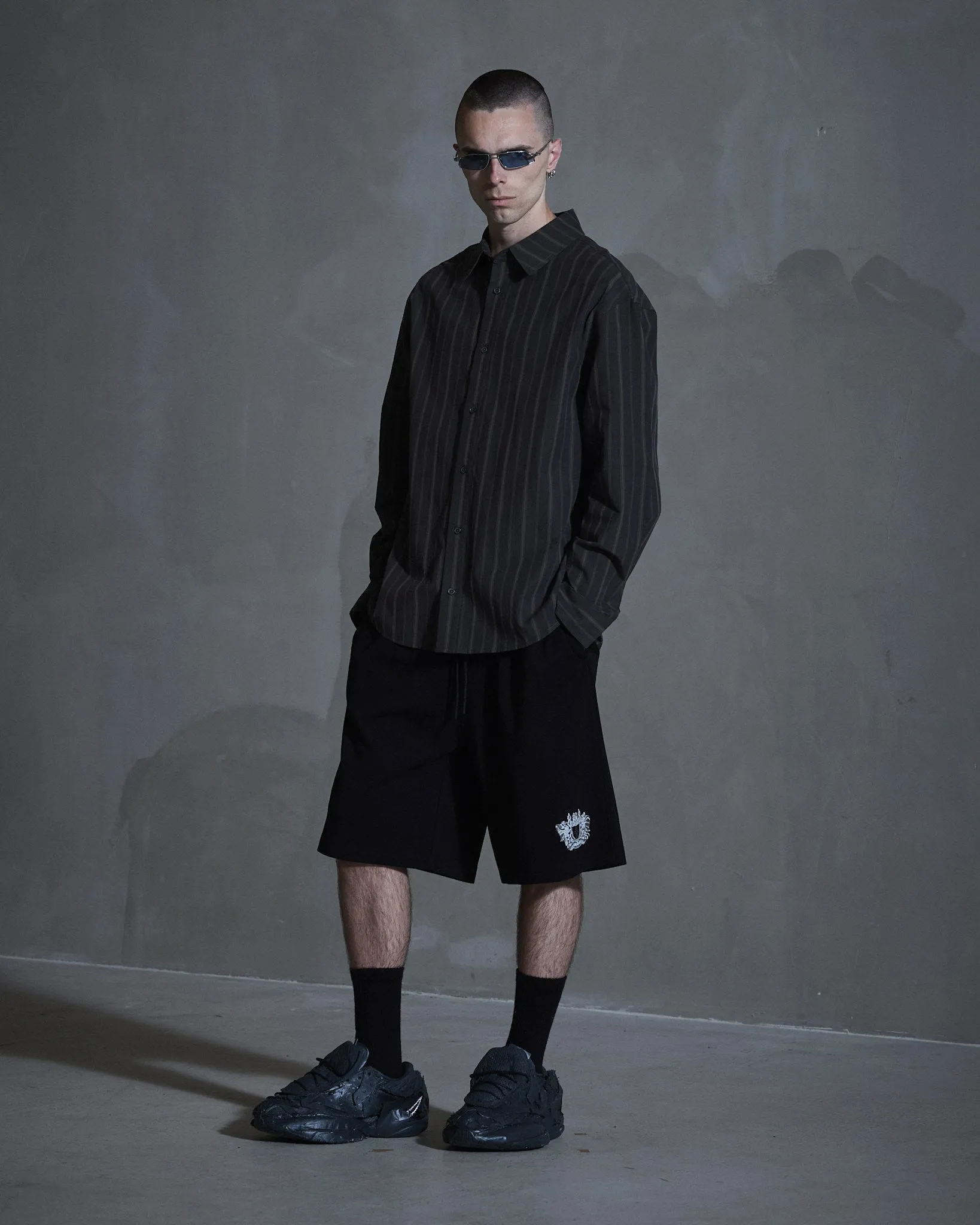 Washed Stripe Long Sleeve Shirt - Dark Brown sold by Han Kjøbenhavn product image thumbnail 5