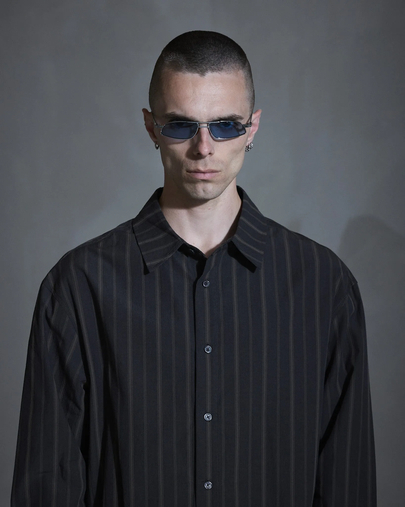 Washed Stripe Long Sleeve Shirt - Dark Brown sold by Han Kjøbenhavn product image thumbnail 3