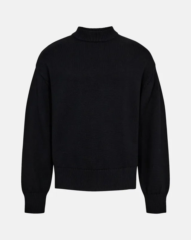 Diamond Knit Sweater - Black made by Han Kjøbenhavn