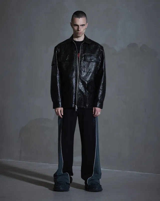 Faux croc Overshirt - Black made by Han Kjøbenhavn
