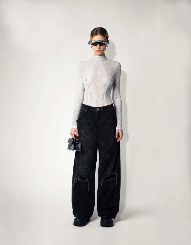 Fishnet Turtleneck  - Grey made by Han Kjøbenhavn