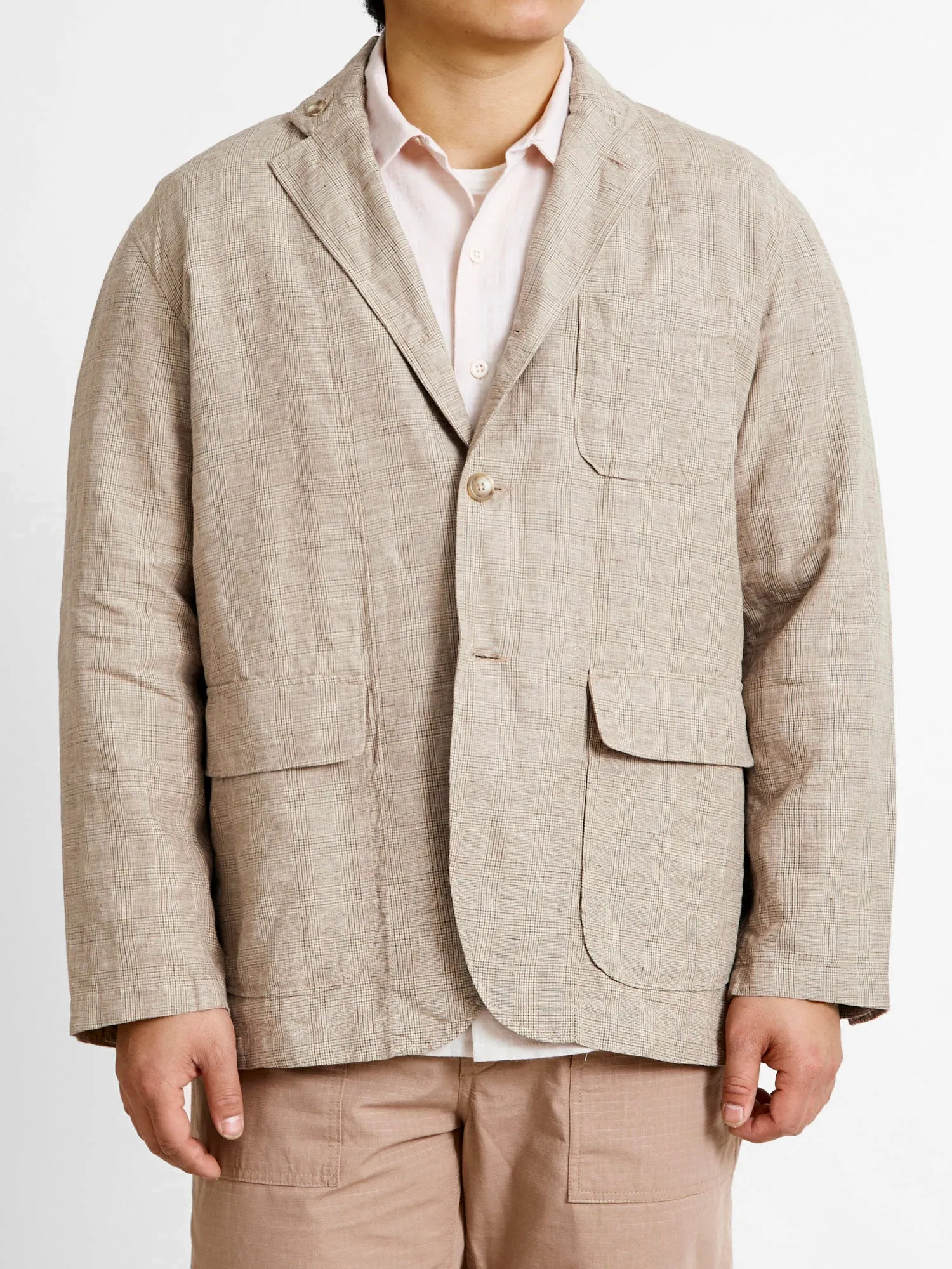 Loiter Jacket in Beige Linen Glen Plaid sold by Blue Owl product image thumbnail 2