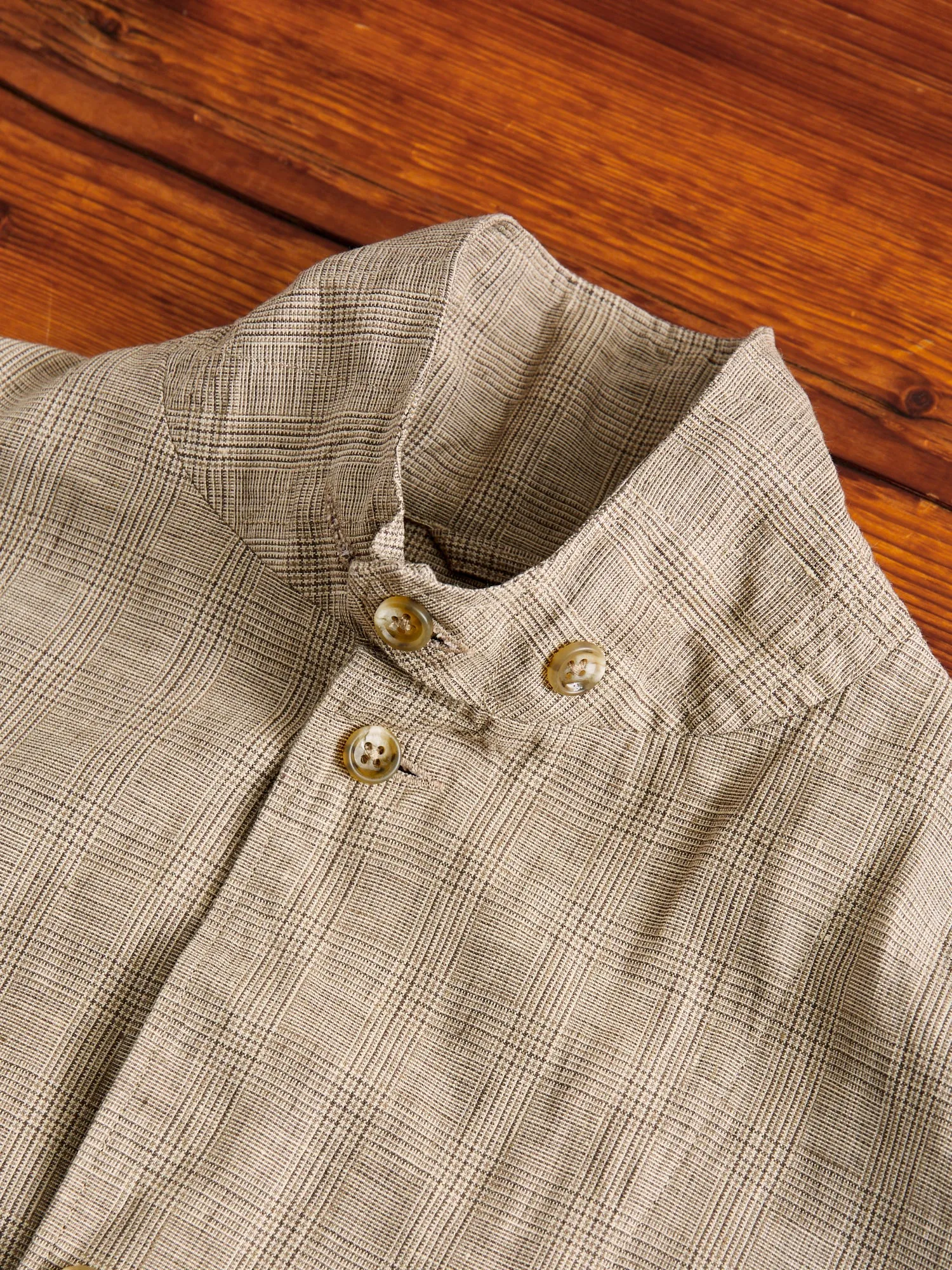 Loiter Jacket in Beige Linen Glen Plaid sold by Blue Owl product image thumbnail 4