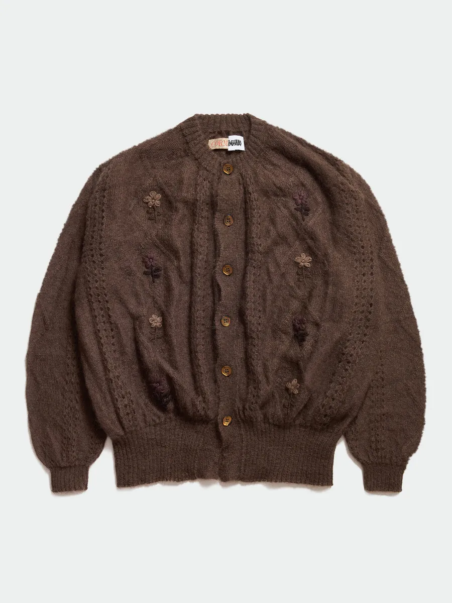 Cormagliano Mohair Cardigan Brown sold by Magliano