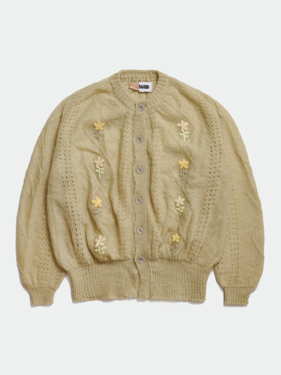 Cormagliano Mohair Cardigan Yellow sold by Magliano
