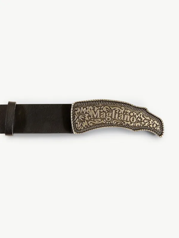 Melted Cowboy Belt Black sold by Magliano